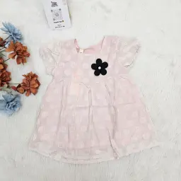 Puff Sleeve Pink Colored Beautiful Frock