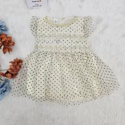 Puff Sleeve Polka Dot Frock For Baby Girl