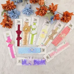 Random Color Mixed Design Baby Girl Headband (Pack of 10)