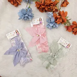 Random Color Stylish Butterfly Bow Kids Headband (Pack of 3)