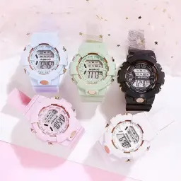 Silicone Band Children Waterproof Girls Boys Digital Watch 5