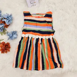 Sleeveless Round Neck A line Frock