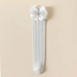 Soft Cotton Mid Tube Pantyhose Plain Baby Girls Mid Calf Lace Princess Sock