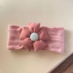Stretchable Solid Color Flower Headband (5)
