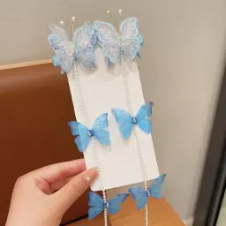 Super Fairy Butterfly Braided Hair Chain Clip 2